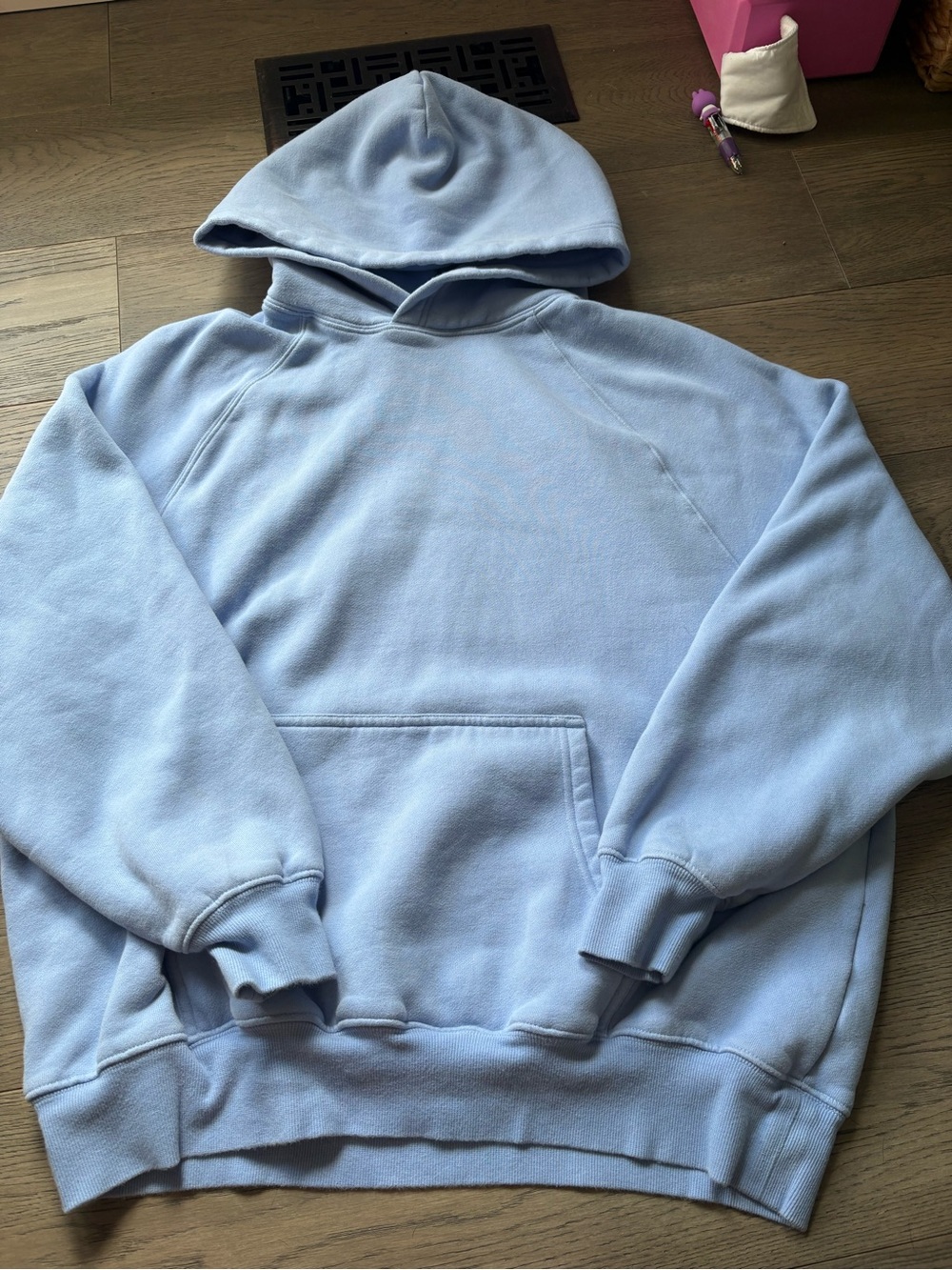 Aritzia Light Blue Women's Hooded Pullover Sweatshirt